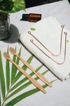 Bamboo Bristle Toothbrush and Copper Tongue Cleaner