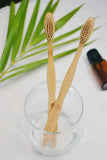 Bamboo Bristle Toothbrush and Copper Tongue Cleaner