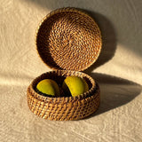 Handmade Rattan Cane Roti Box Natural Weave Fruit Basket 