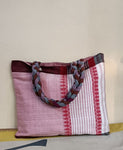 Big Tote Bag In Maroon and White