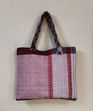 Big Tote Bag In Maroon and White