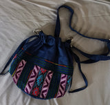 Handcrafted Bucket Sling Bag In Indigo