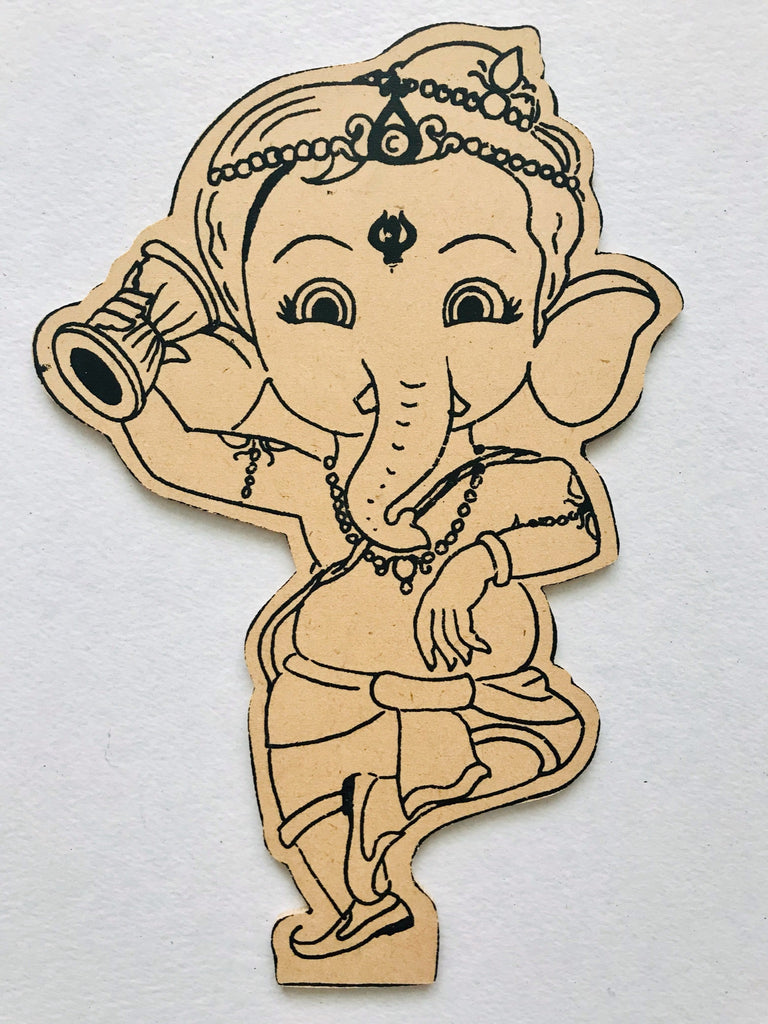 Little cute Ganesh, religious traditional god elephant outline drawing in  cartoon character isolated on white background. Vector illustration  25274289 Vector Art at Vecteezy