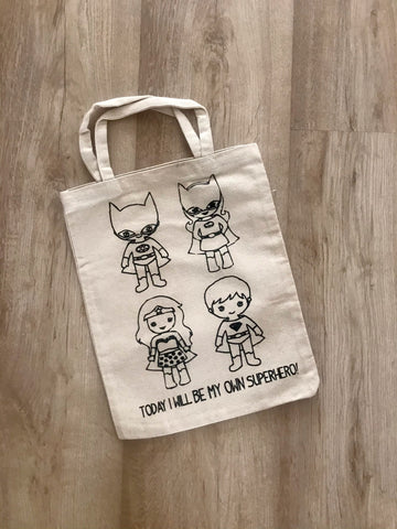 Do It Yourself  Colouring Superhero Tote Bag