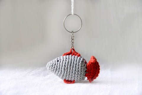 Handcrafted Cotton Crochet Fish Keychain
