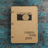 I Express Through Pixels -  Brown Journal Notebook  - A5 Size