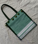 Small Tote Bag in Green and White