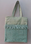 Green and Fawn Tote Bag With Laptop Space