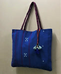 Blue Handwoven Tote Bag