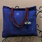 Blue Handwoven Tote Bag