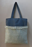 Midnight Blue Tote Bag With Laptop Space