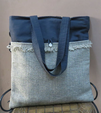 Midnight Blue Tote Bag With Laptop Space