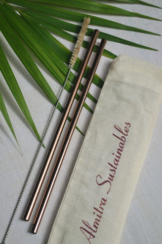 Copper Straws & Cleaner