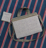 Linen cotton laptop bag