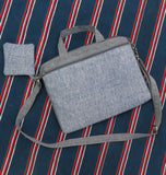 Linen cotton laptop bag