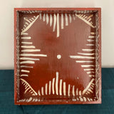 Handpainted Tray with Kumaoni Aipan Art (Deep Ochre Red)