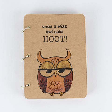 Wise Owl - Brown Journal Notebook - A5 Size