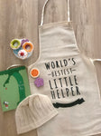 World's Bestest Little Helper Chef Apron and Hat